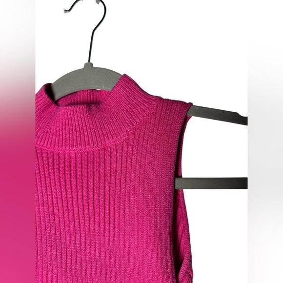 Lulus Women’s Pink Ribbed Sleeveless Mock Neck Top Small – Knit Tank - Picture 6 of 6